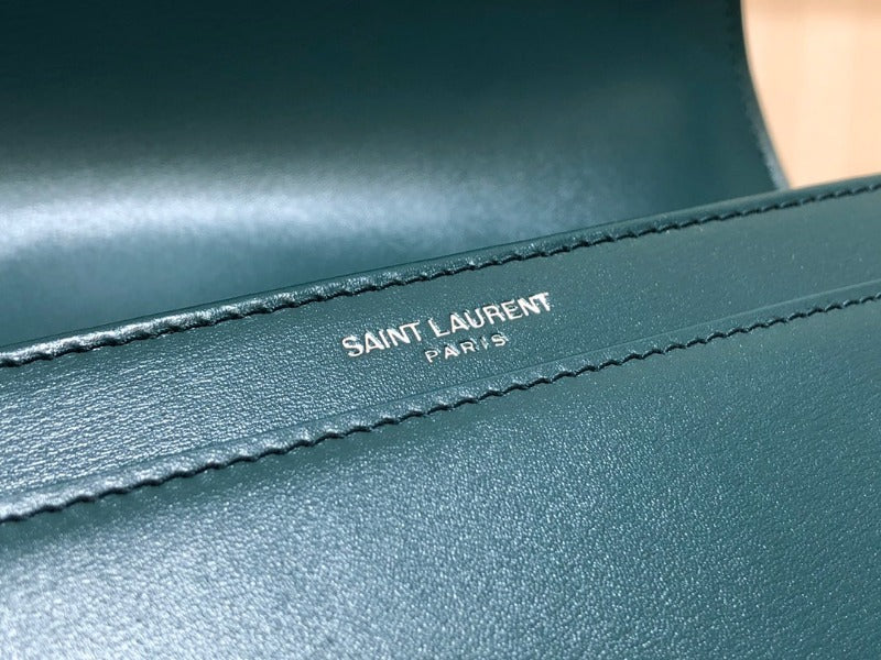 Solferino Medium Leather Bag Turquoise