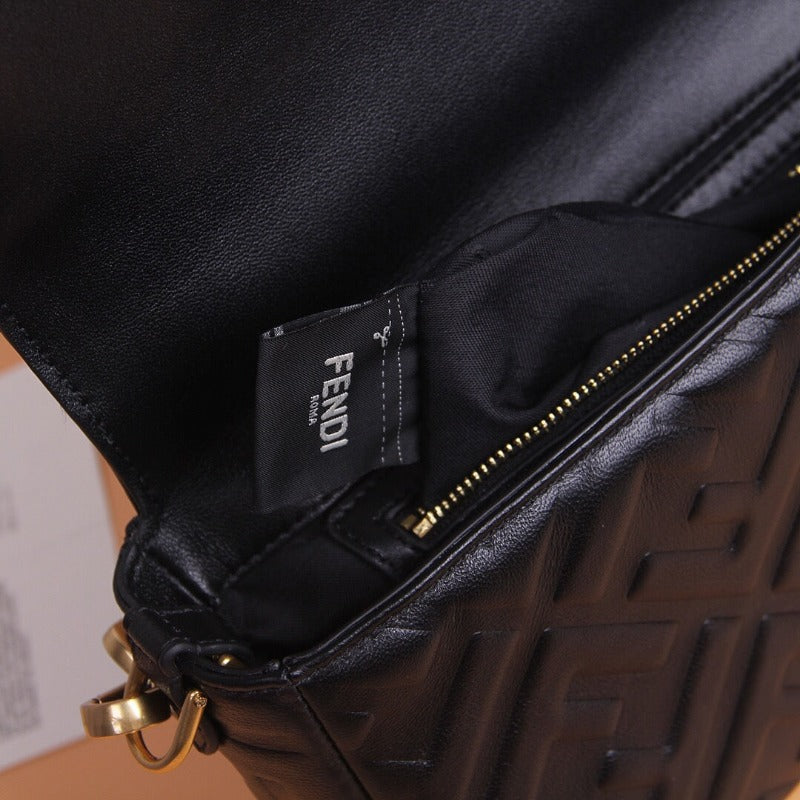 Baguette Nappa Shoulder Bag Black