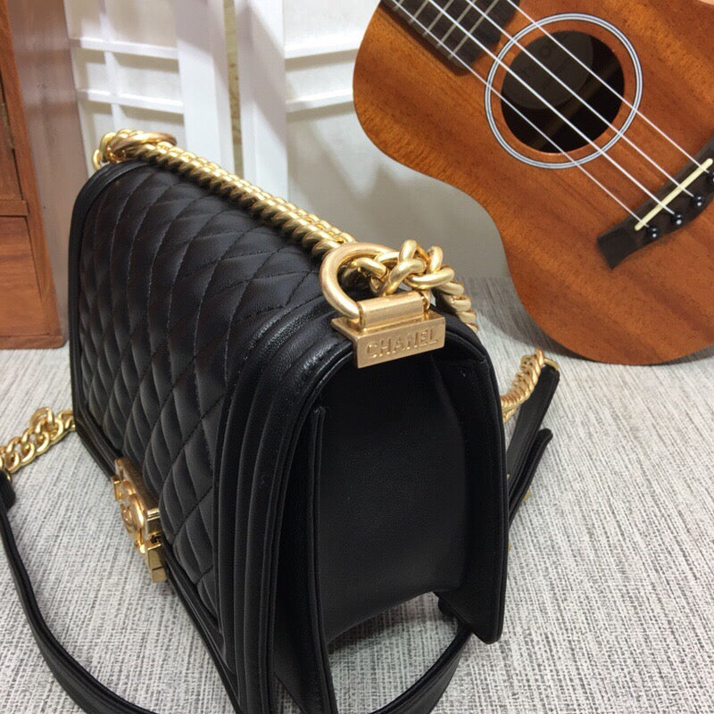 Boy Shoulder Bag Gold-Color Hardware