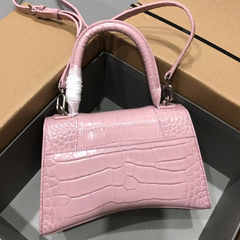 Handbag Crocodile Embossed Light Pink