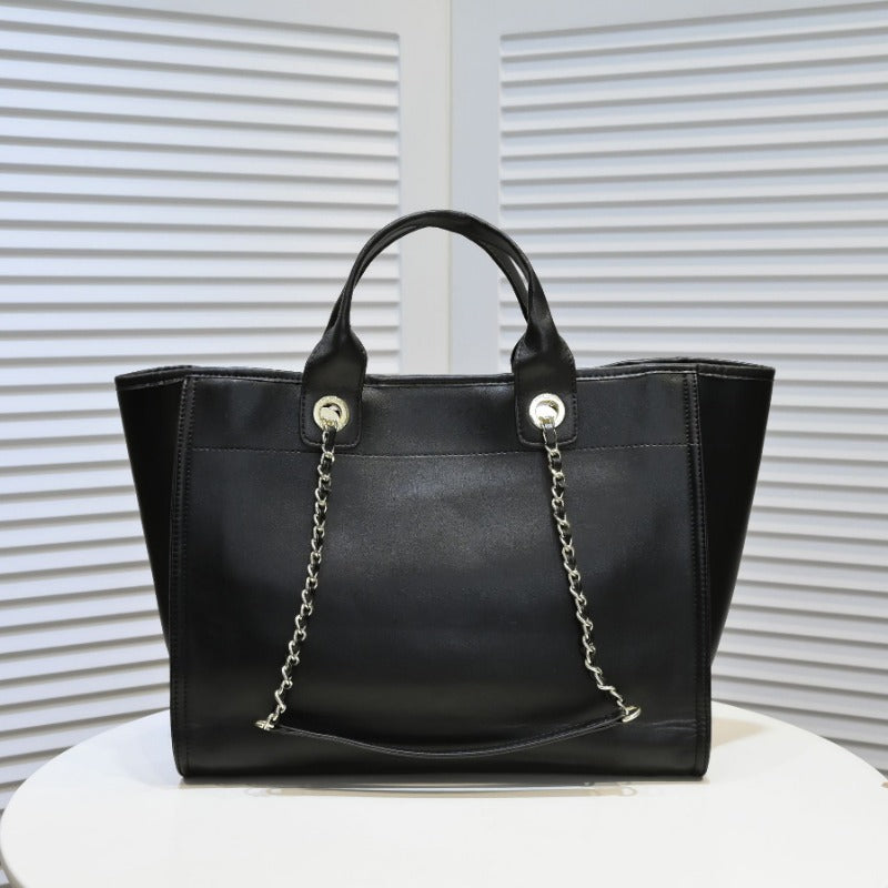 Black Large Leather Globetrotter Bag