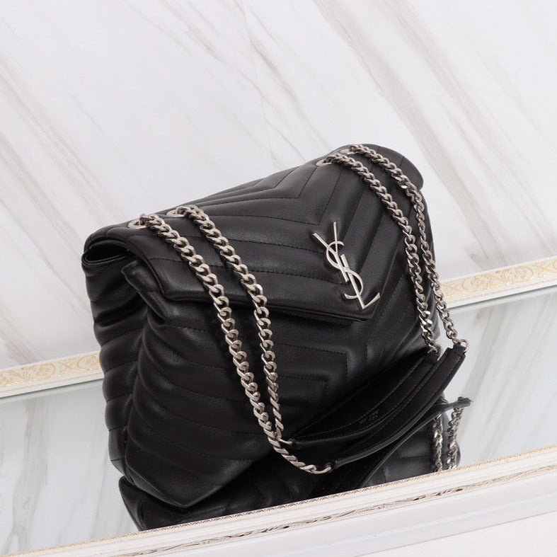 Medium Loulou Shoulder Bag Black