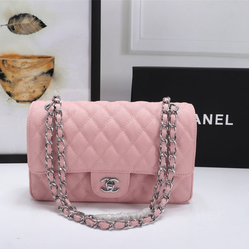 Caviar Classic Double Flap Bag Pink 25