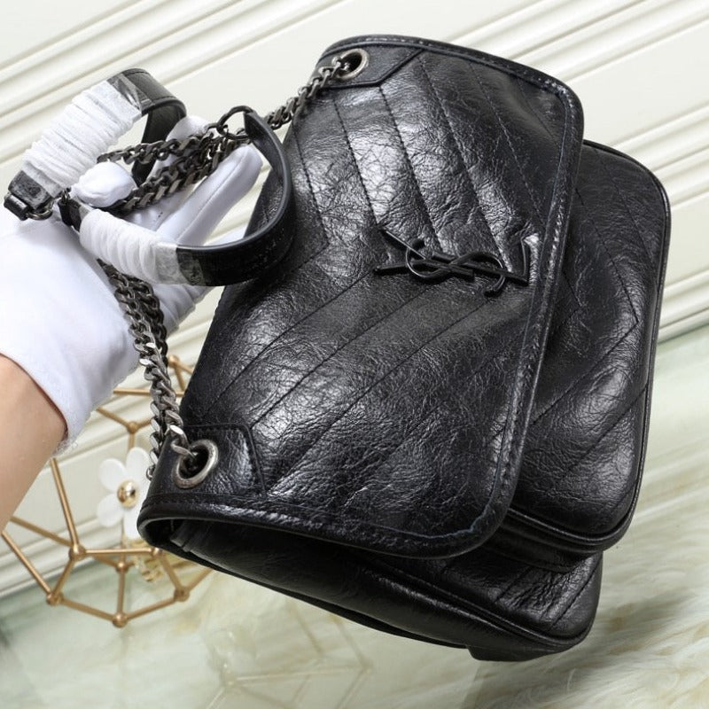 Niki Shoulder Chain Bag Black