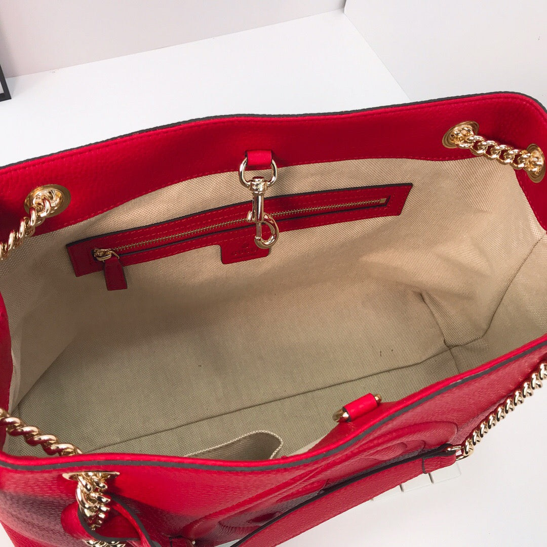 Soho Chain Tote Bag Red