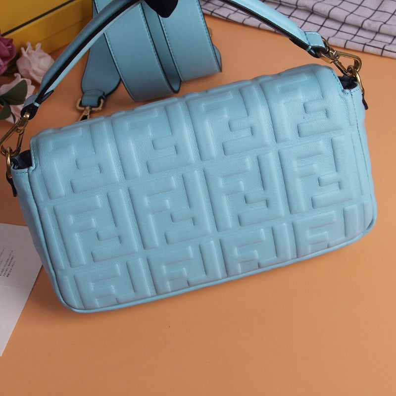 Baguette Nappa Shoulder Bag Sky Blue