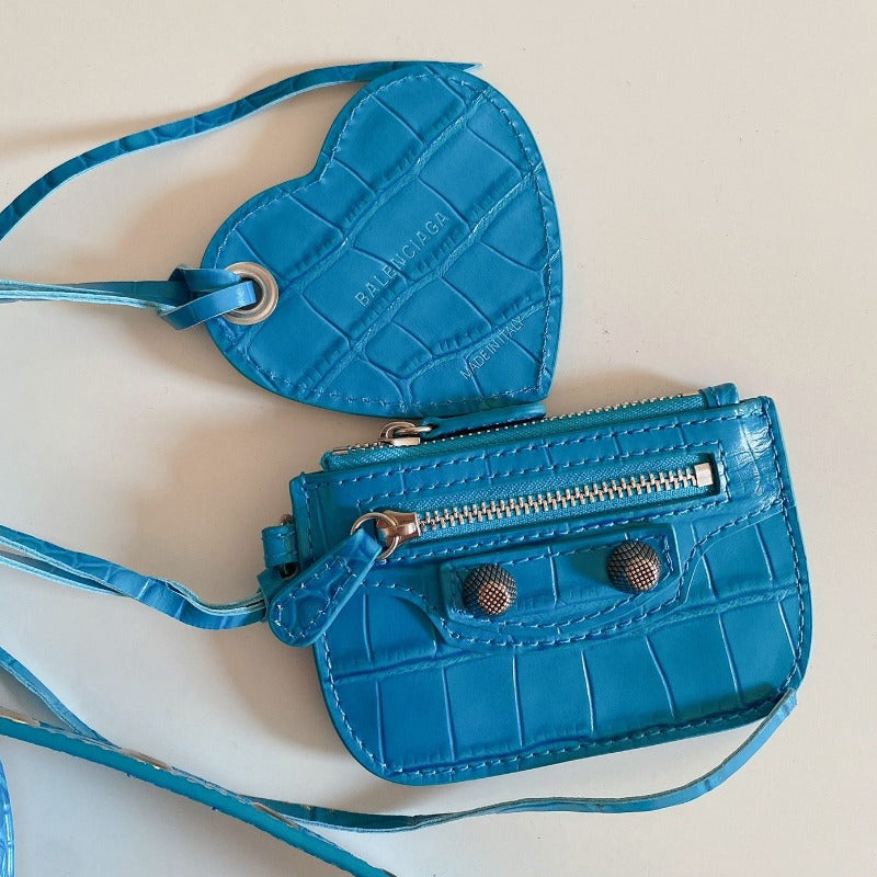 Le Cagole Small Bag Crocodile Blue