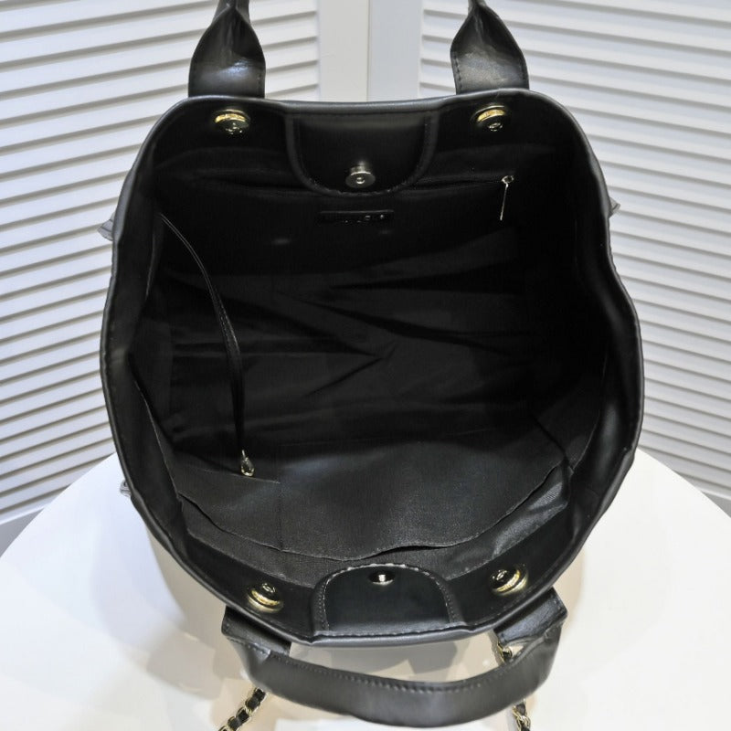 Black Large Leather Globetrotter Bag