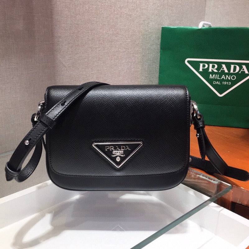 Saffiano Identity Shoulder Bag Black