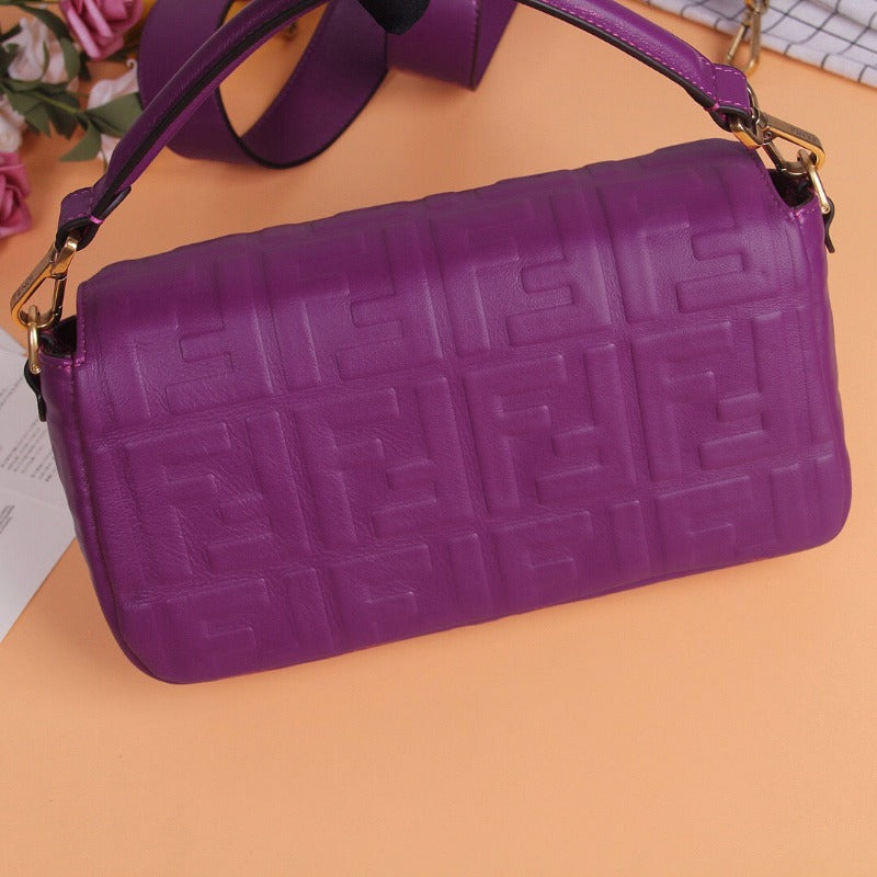 Baguette Nappa Shoulder Bag Lilac