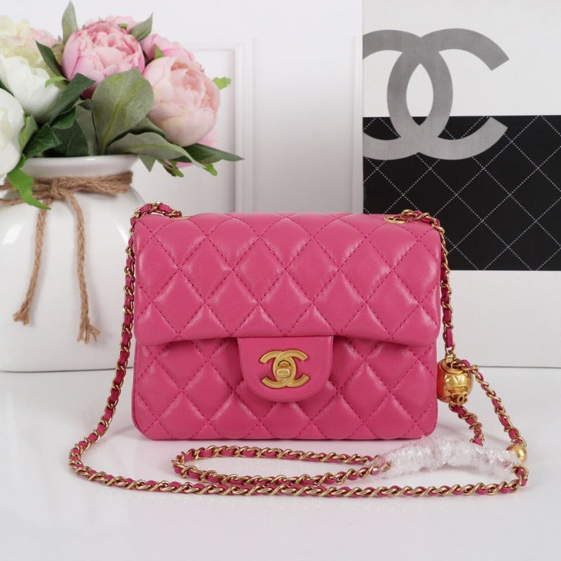 Klassische Mini-Flap-Tasche Rosy Pink 