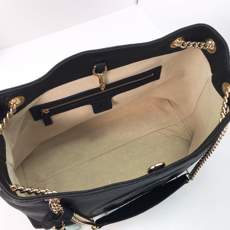 Soho Chain Tote Bag Black