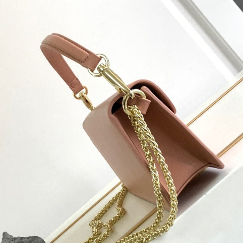 Vlogo Plaque Shoulder Bag Rose Beige