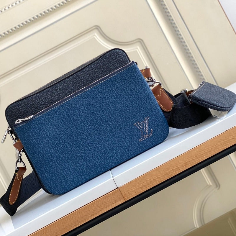 Trio Messenger Bag Blue