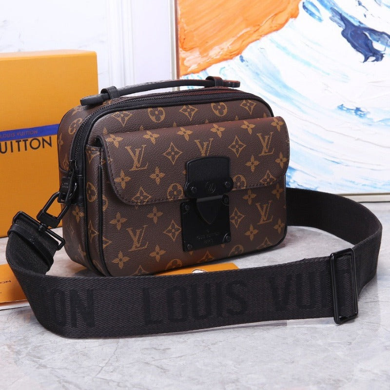 S Lock Monogram Bag Brown/Black