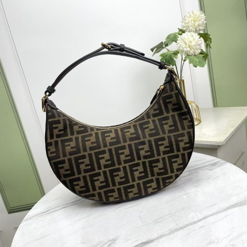 Fendigraphy Hobo FF jacquard Bag Brown