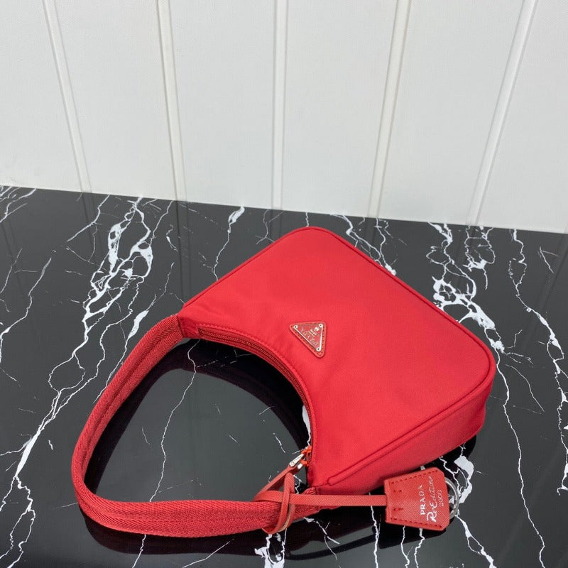 Vintage Nylon Hobo Bag Red