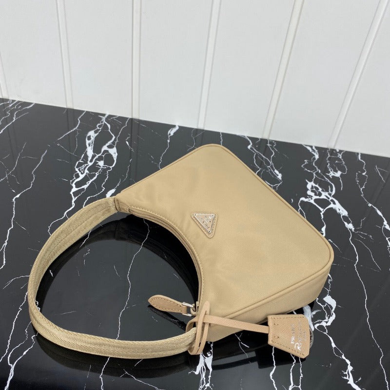 Vintage Nylon Hobo Bag Beige