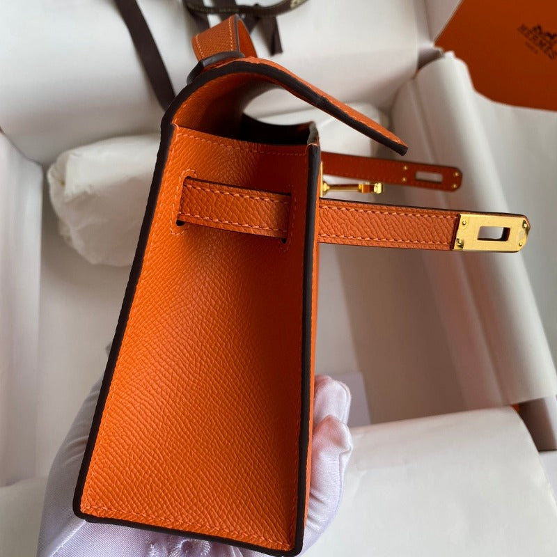 Kelly Pochette Handbag Orange