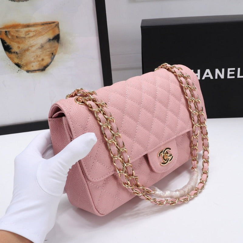 Caviar Classic Double Flap Bag Pink 25