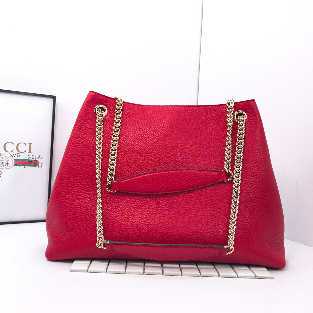 Soho Chain Tote Bag Red