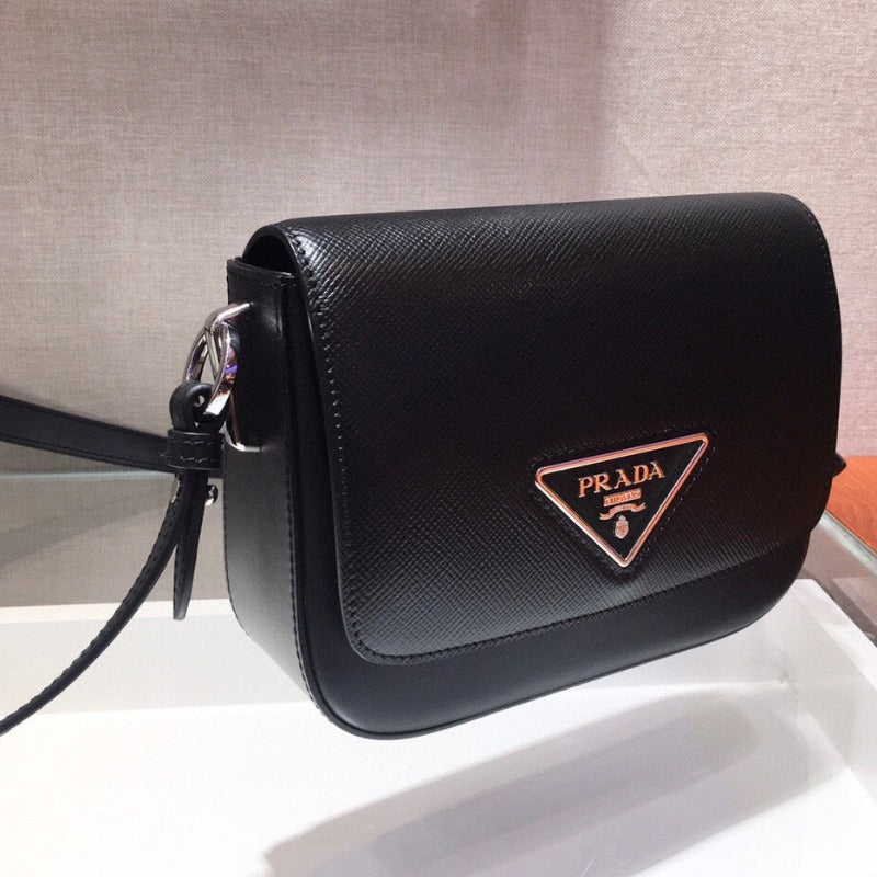 Saffiano Identity Shoulder Bag Black