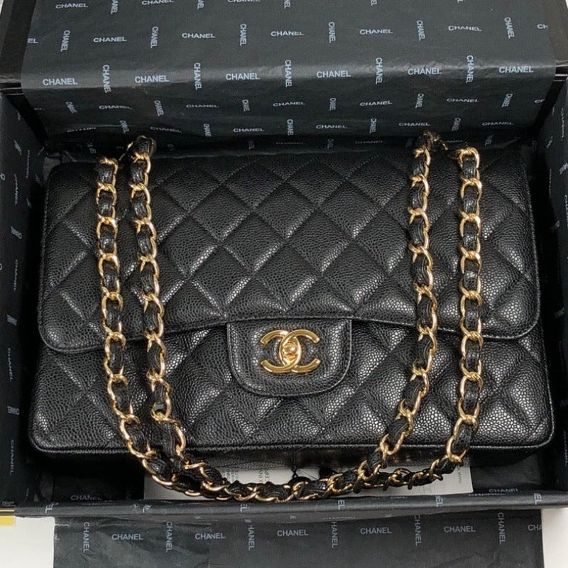 Caviar Jumbo Shoulder Bag Black 30