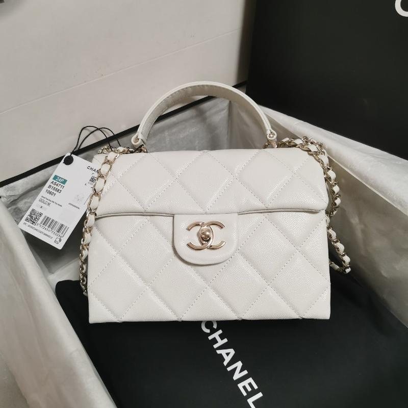 Kelly With Top Handle Bag White