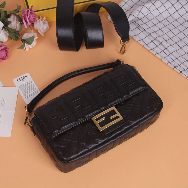 Baguette Nappa Shoulder Bag Black