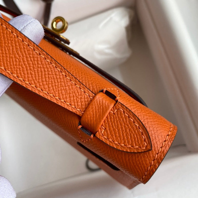 Kelly Pochette Handbag Orange