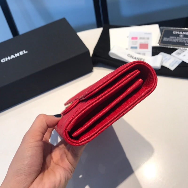 Caviar Large Wallet Red