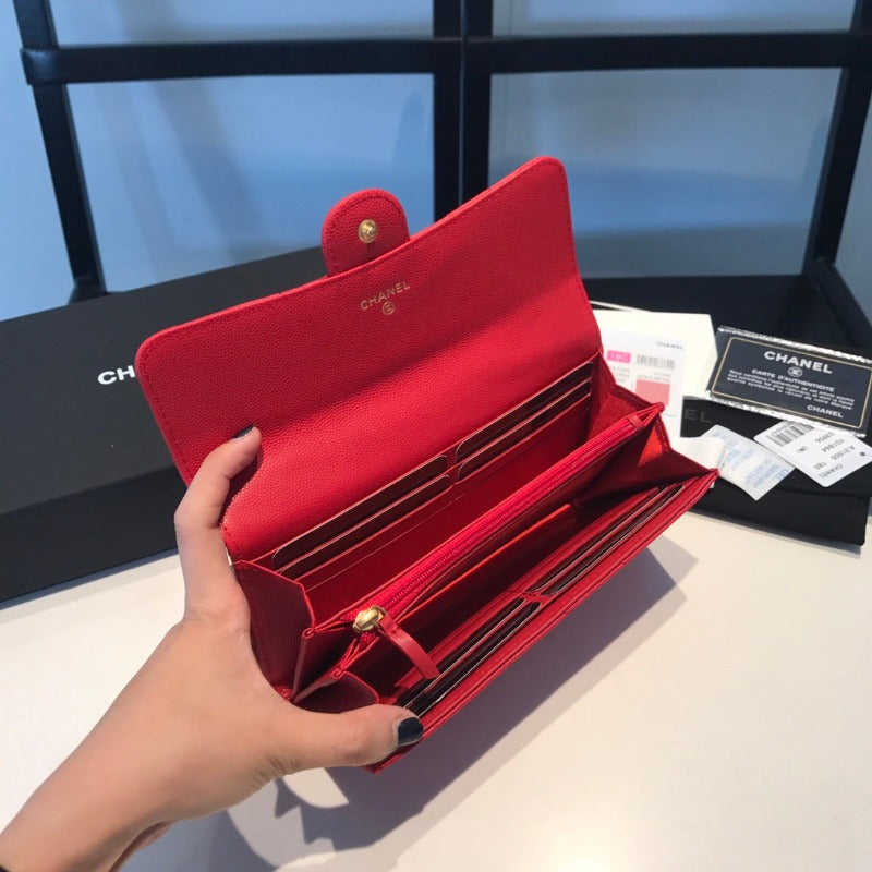 Caviar Large Wallet Red