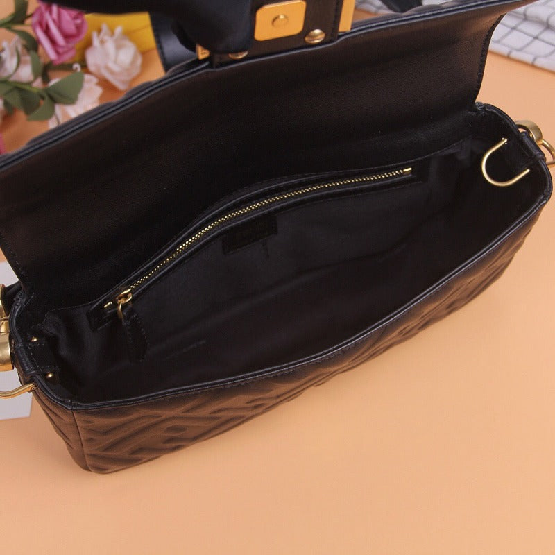 Baguette Nappa Shoulder Bag Black