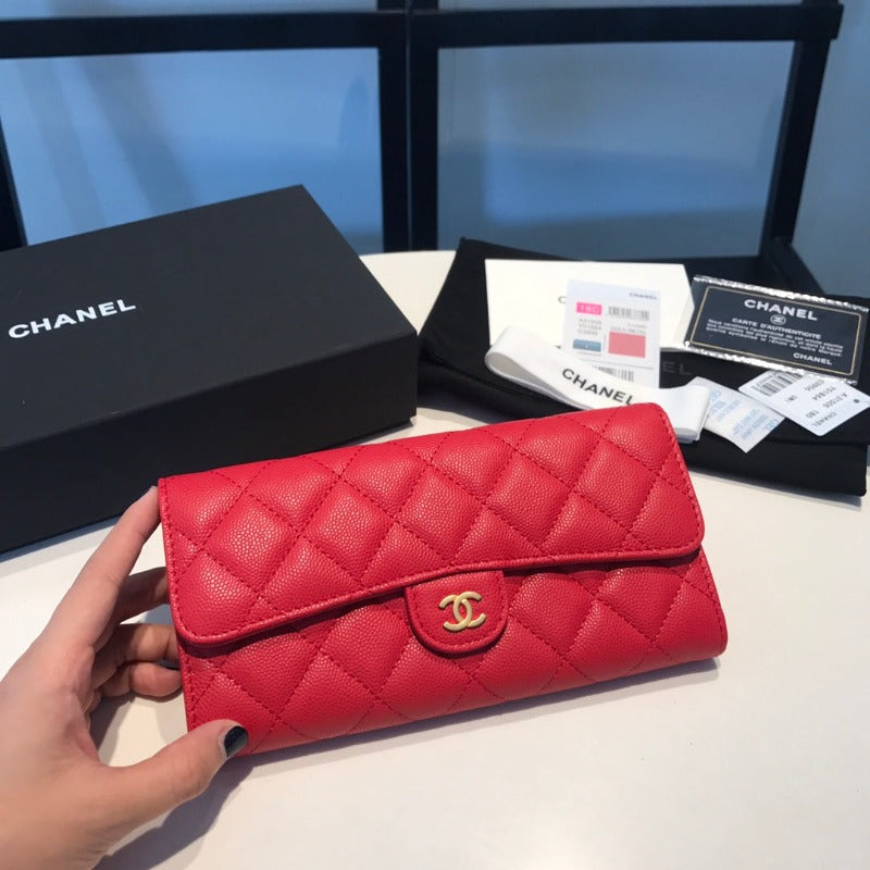 Caviar Large Wallet Red