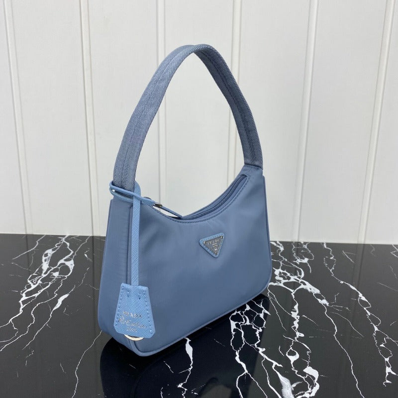 Vintage Nylon Hobo Bag Blue