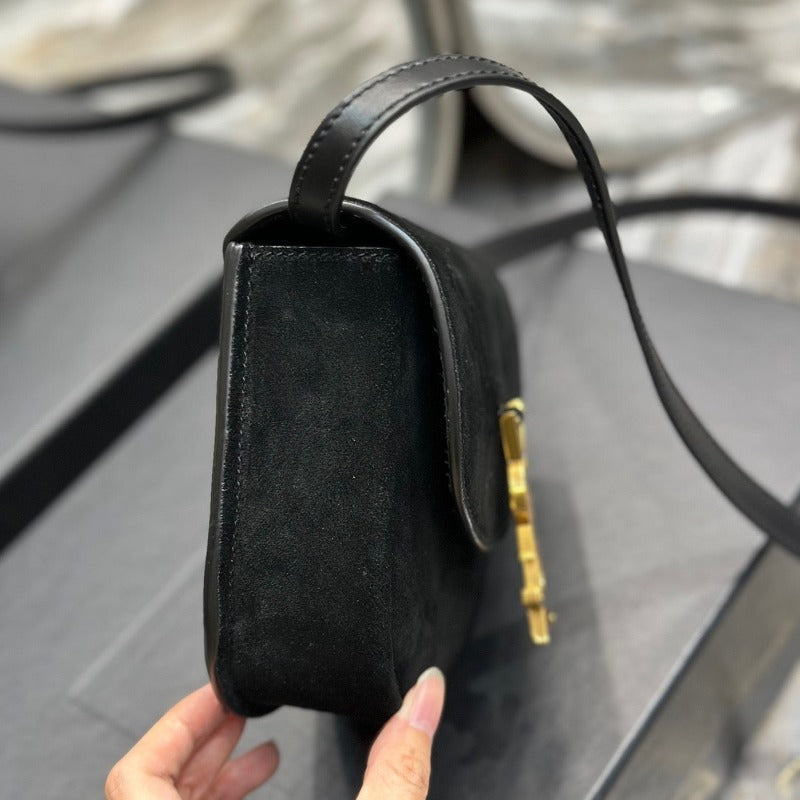 Kaia Small Suede Saddle Bag