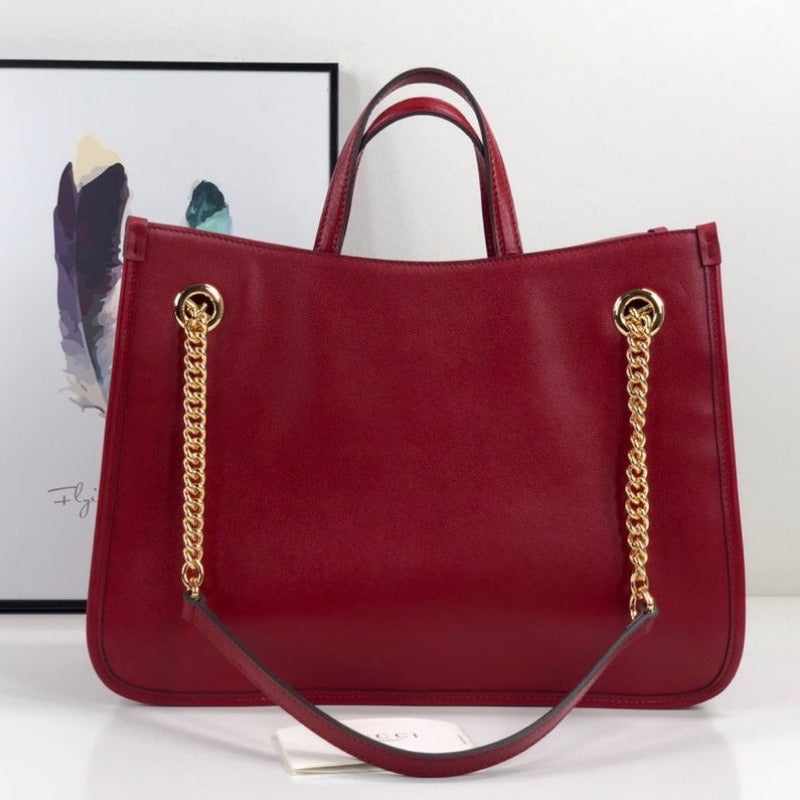 Horsebit Tote Bag Red