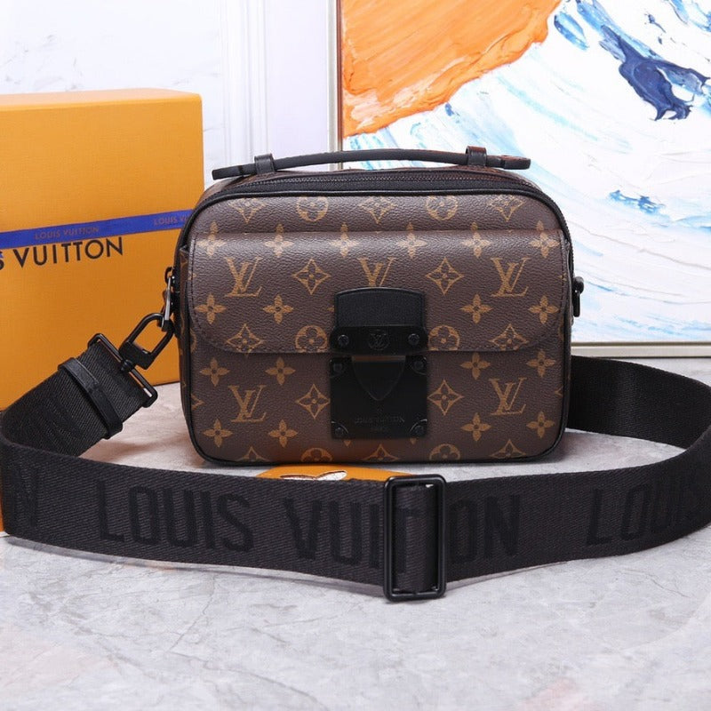 S Lock Monogram Bag Brown/Black