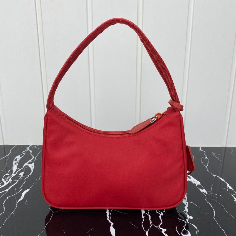 Vintage Nylon Hobo Bag Red