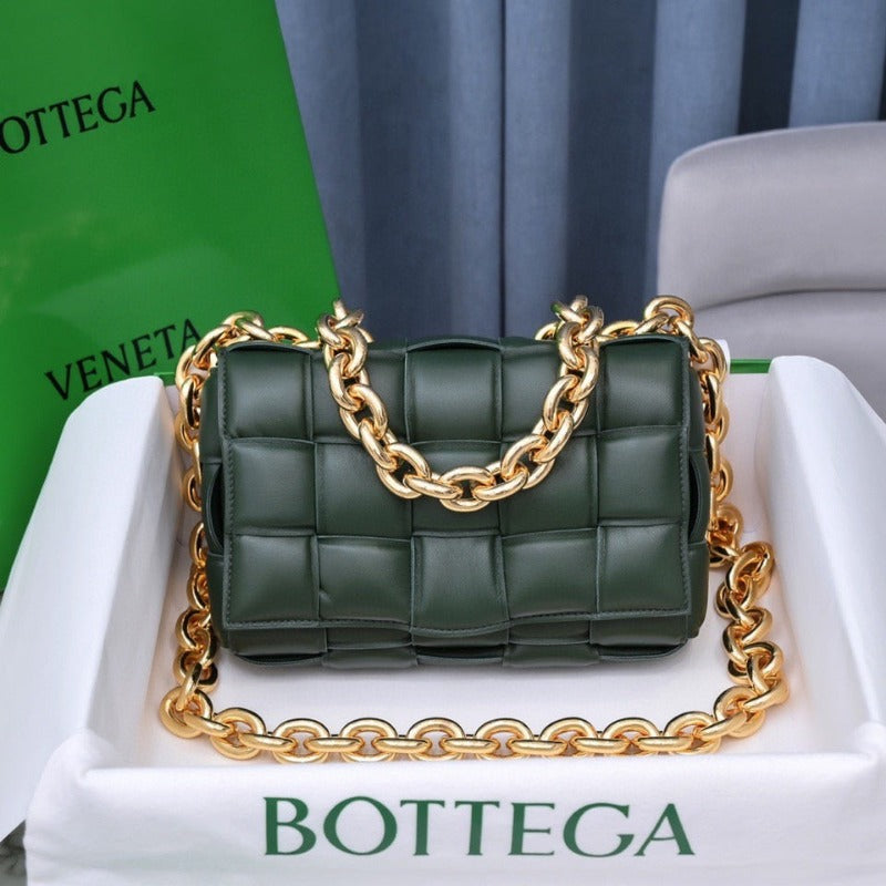 Cassette Shoulder Chain Bag Dark Green