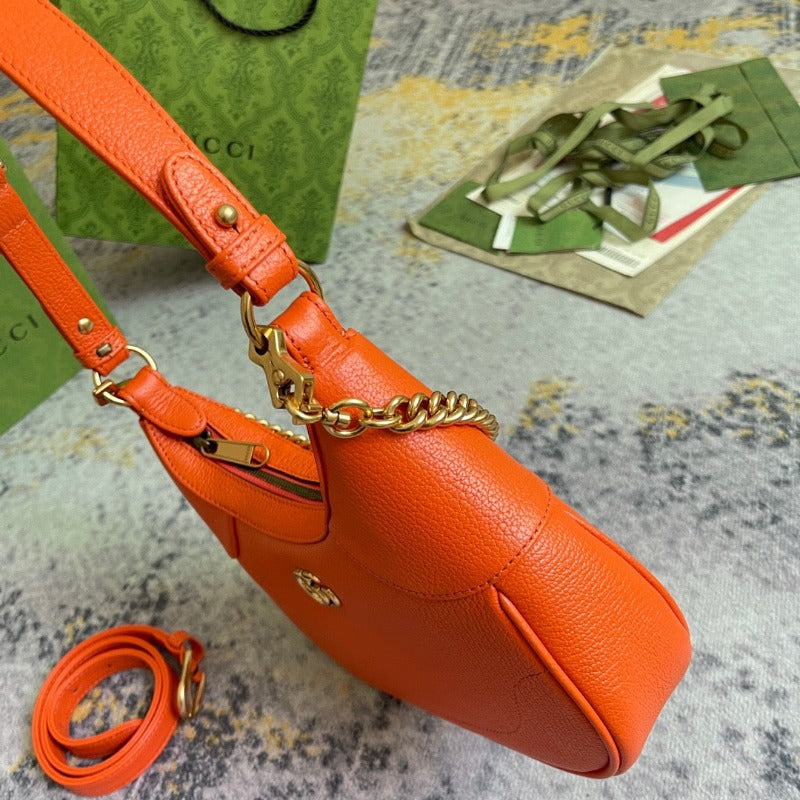 Aphrodite Hobo Bag With Chain Orange