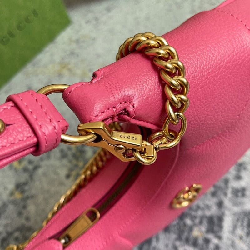 Aphrodite Hobo Bag With Chain Pink