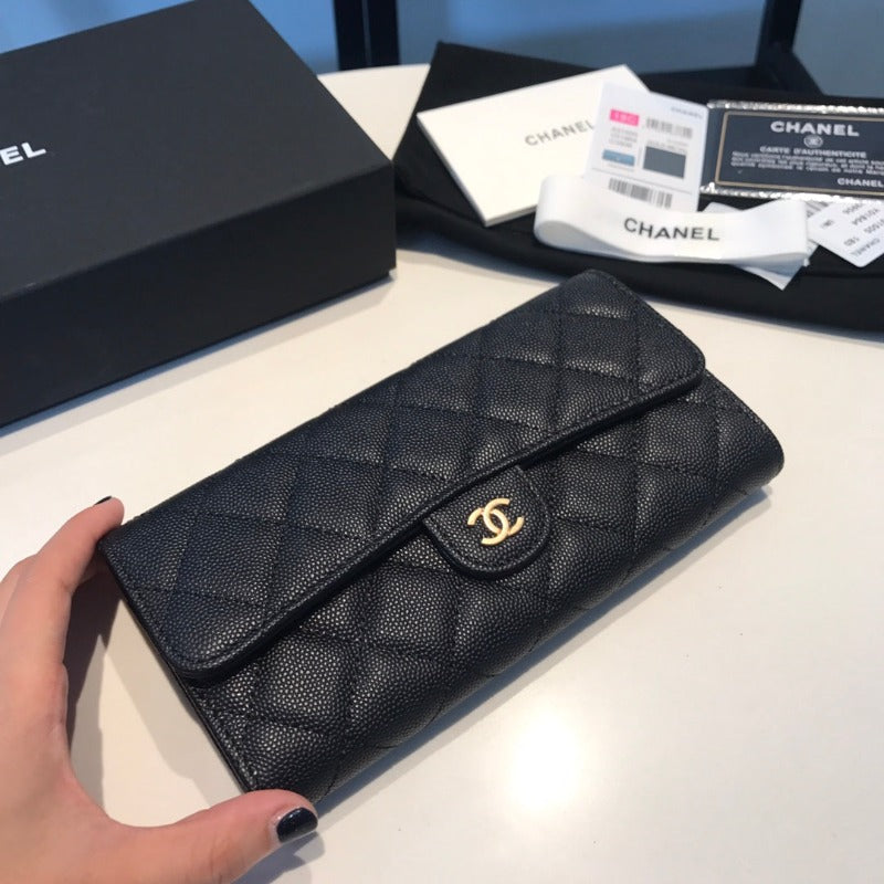 Caviar Large Wallet Black