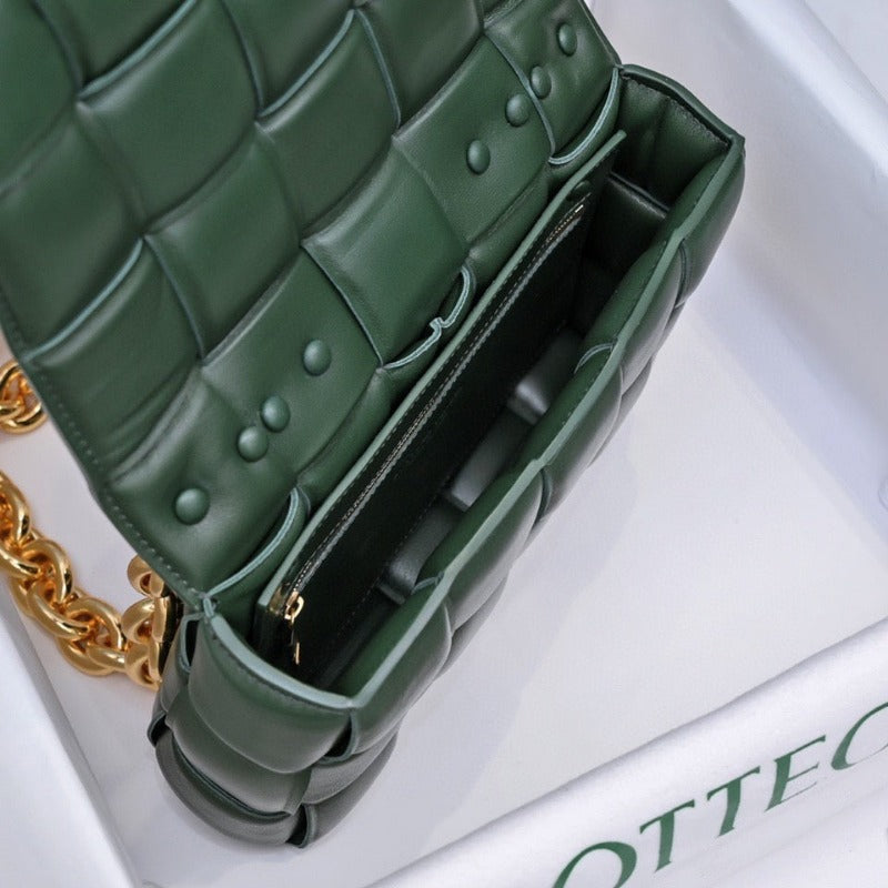 Cassette Shoulder Chain Bag Dark Green