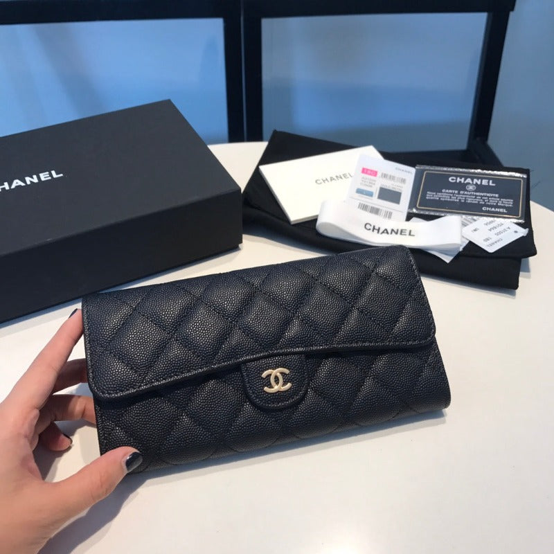 Caviar Large Wallet Black