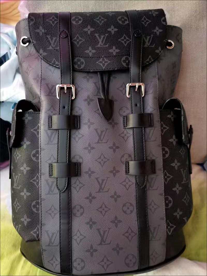 Christopher PM Black Mirror Monogram Backpack