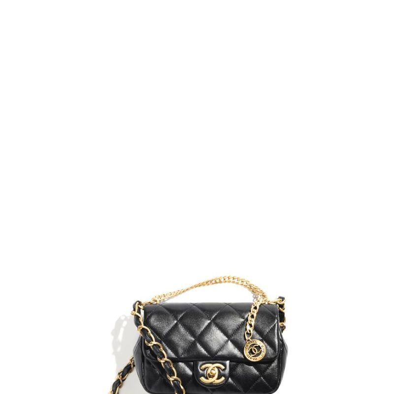 Lambskin Mini Chain Bag Black New