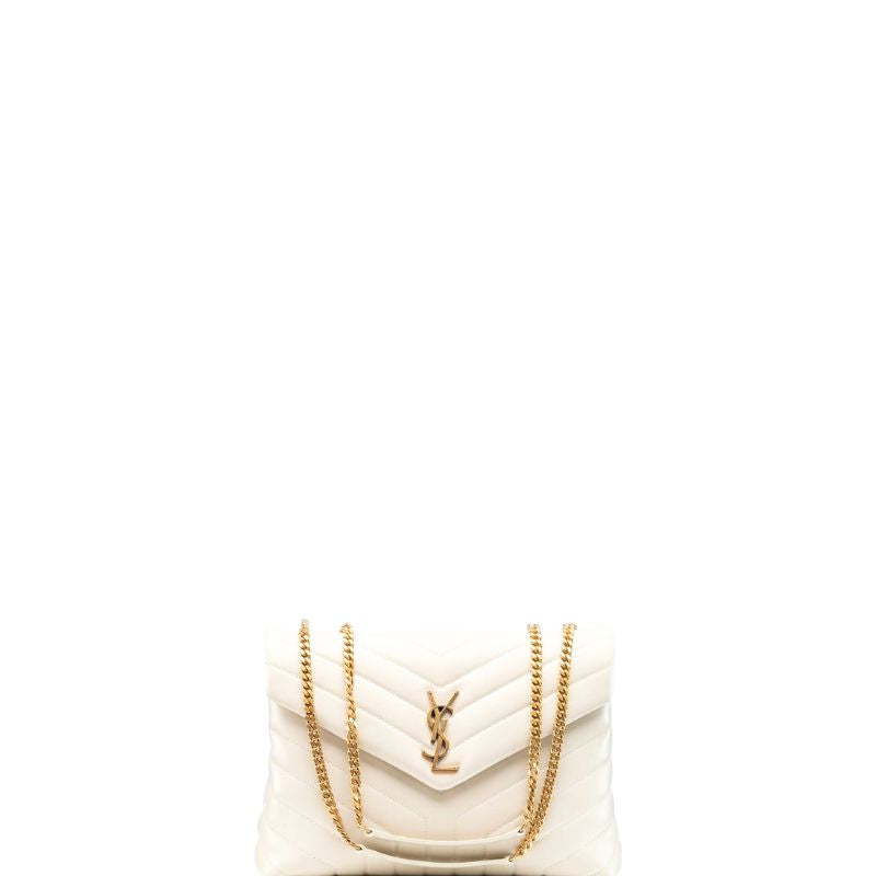 Medium Loulou Shoulder Bag White