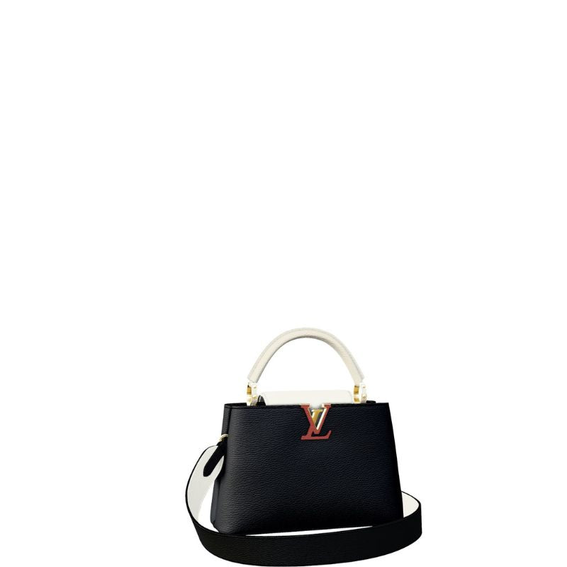 Capucines Handbag Black/White/Red