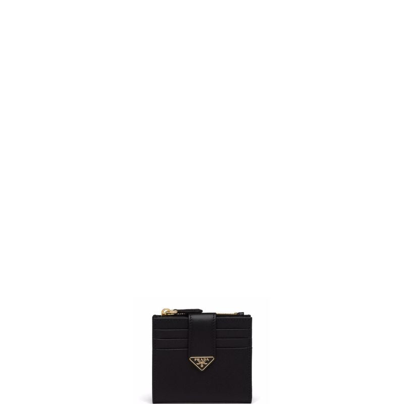 Logo-Plaque Saffiano Wallet Black